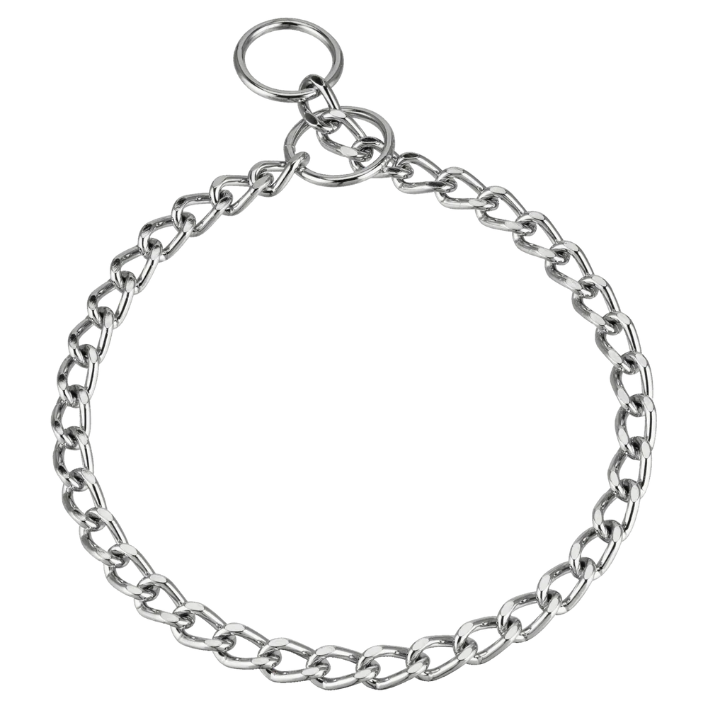 Zgardă cu verigi plate lustruite – oțel placat cu crom, 3,0 mm