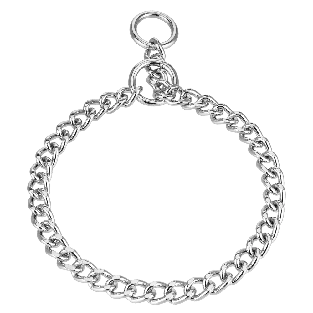 Zgardă de dresaj Sprenger cu zale plate lustruite înguste din oțel cromat pentru câini, 4,0 mm