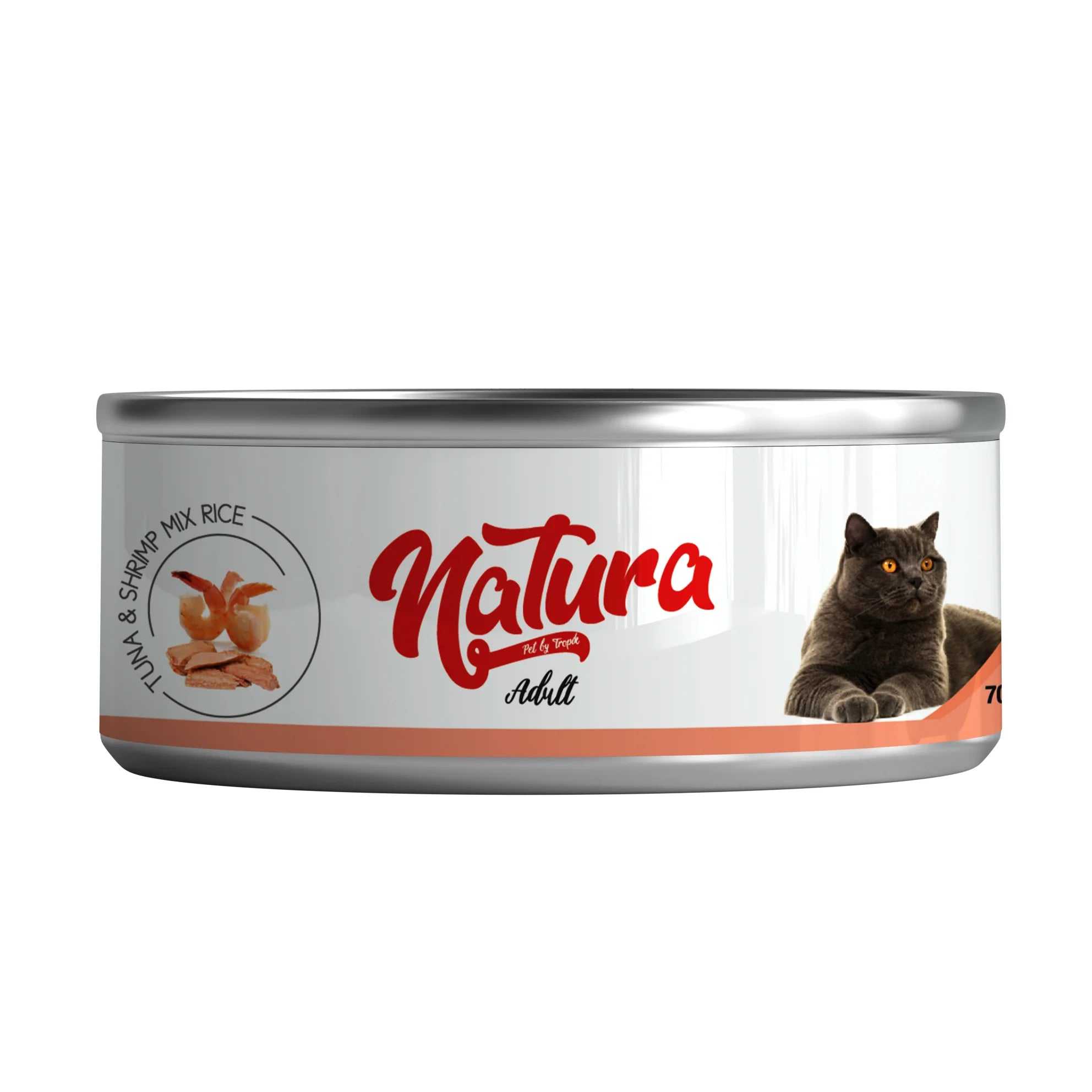 Conservă pentru pisici Natura cu Ton și Creveți, în sos de orez 70 gr