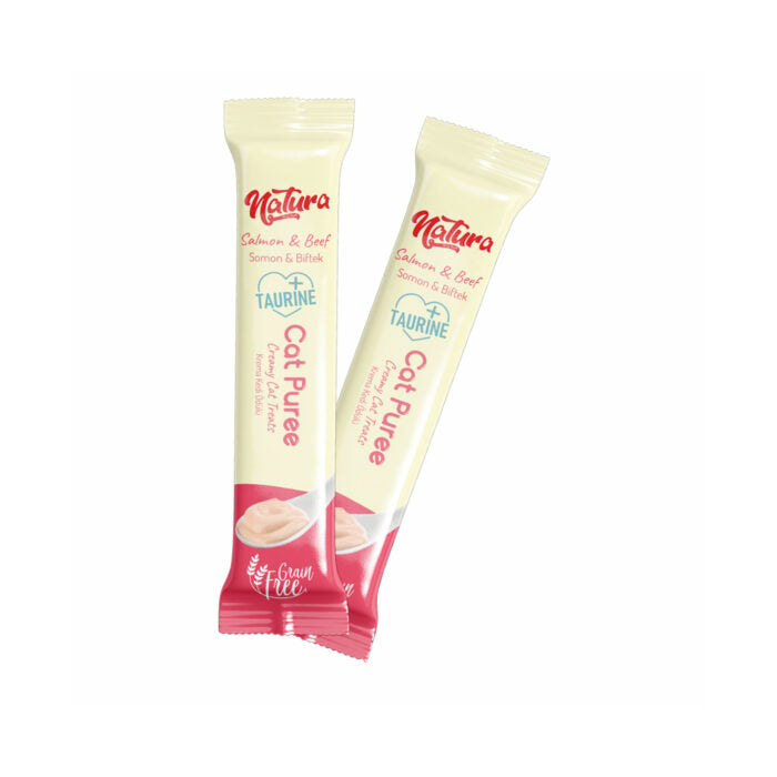 Natura Cat Piure cu somon și vită 5 × 12 g