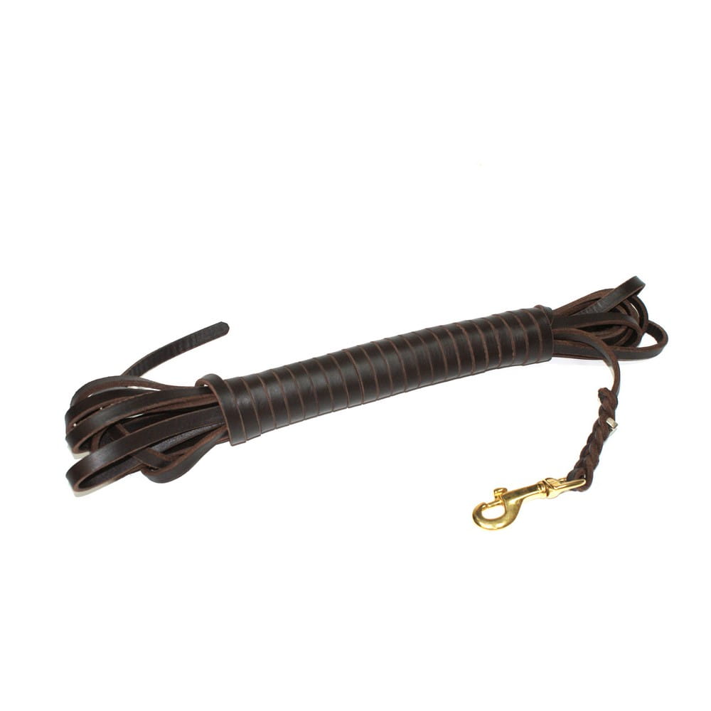 Dingo Gear – Lesă de antrenament din piele fără mâner – 10,5 m pentru câini de serviciu