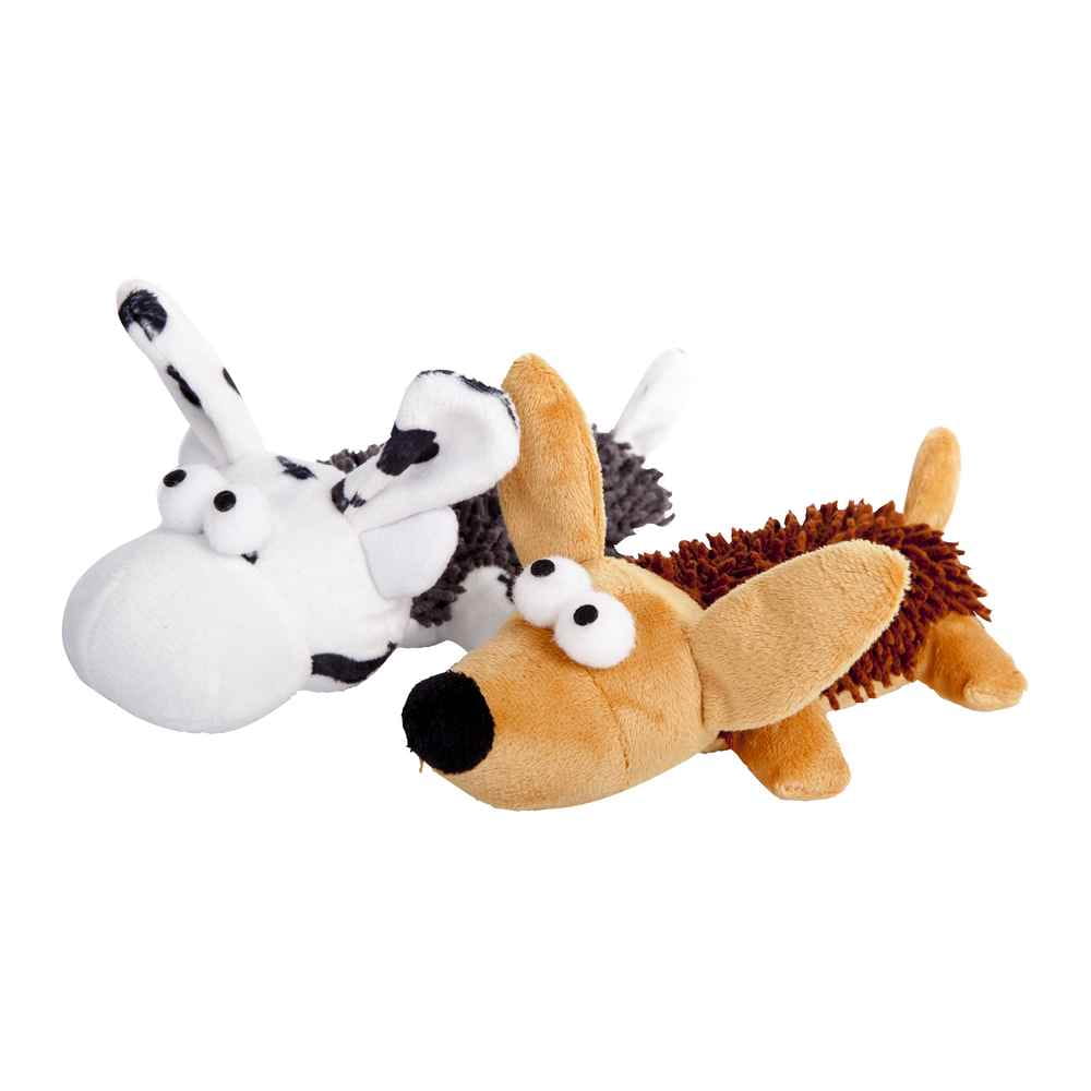 Jucărie plușată tip mop cu fluier pentru câini – vacă